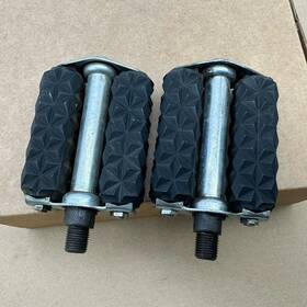 See Photos K1c453 Vintage Chrome Bicycle Pedals Made In Germany Schwinn Good Shape 60s