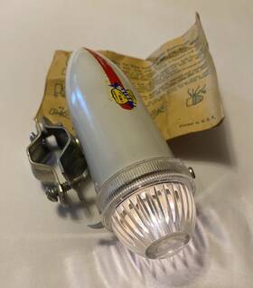 2301714 Seiss Vintage Torpedo Bicycle Headlight Very Good Condition Made In Usa