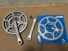 Gc-100 Shimano 600 Gc 100 3 Bolt Hole Arm Triple Crankset Chainrings 32-42-52 And Nos 51t