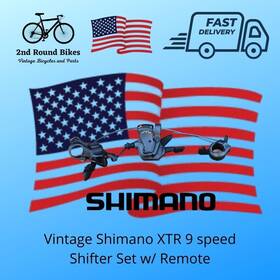 Sl-m592 Shimano Vintage Mega 9 Speed Rapidfire Mtb Shifter Set With Remote Gray