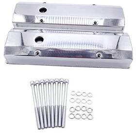Shlpdfm Shu00440 1 Set Valve Covers Fabricated Silver Polished Aluminum Tall