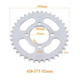 Shopsmart Hub 313020249206 420 Chains 37t/41t/42t/48t/50t/60t Teeth Motorcycle Chain Sprockets Rear Back Sp