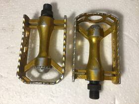 Mp-460 Sr Vtg Old School Bmx Pedals Gold 9/16 Fit Gt Jmc Glj