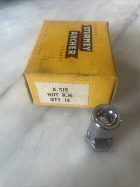 K519 Sturmey-archer Vintage New-in-box 12 Right-hand Nut Chrome. Nj