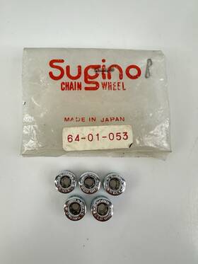 Sugino 64-01-053 Vintage 1980 S Bmx Racing Freestyle Chainring Bolts Single Chrome Japan