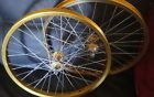 Sumo Old School Bmx Gold Rims Suzue Hubs Set Wheels