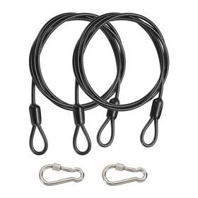 Uxcell 679209281659 2pcs 5 Ft X 1/8 Inch 3mm Security Cable Braided Stainless Steel Coated Black
