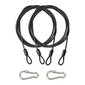Uxcell 679209281673 2pcs 7 Ft X 1/8 Inch 3mm Security Cable Braided Stainless Steel Coated Black
