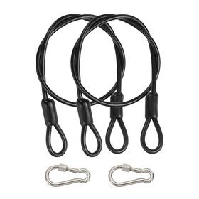 Uxcell 679209281680 2pcs 2 Ft X 3/16 Inch 4mm Security Cable Braided Stainless Steel Coated Black