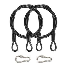 Uxcell 679209281789 2pcs 3 Ft X 3/16 Inch 5mm Security Cable Braided Stainless Steel Coated Black