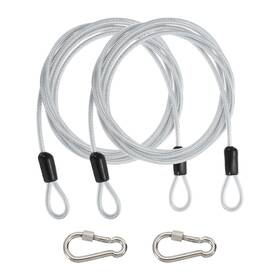 Uxcell 679209281970 2pcs 7 Ft X 3/16 Inch 4mm Security Cable Braided Stainless Steel Coated Transparent