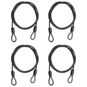 Uxcell 679209282090 4pcs 3 Ft X 1/8 Inch 3mm Security Cable Braided Stainless Steel Coated Black