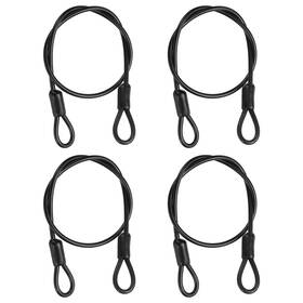 Uxcell 679209282120 4pcs 2 Ft X 3/16 Inch 4mm Security Cable Braided Stainless Steel Coated Black