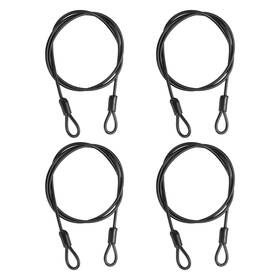 Uxcell 679209282144 4pcs 3 Ft X 3/16 Inch 4mm Security Cable Braided Stainless Steel Coated Black
