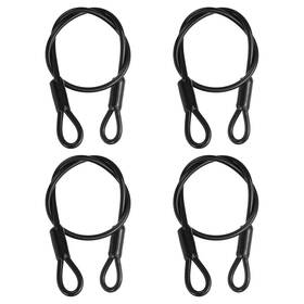 Uxcell 679209282168 4pcs 2 Ft X 3/16 Inch 5mm Security Cable Braided Stainless Steel Coated Black