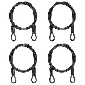 Uxcell 679209282175 4pcs 3 Ft X 3/16 Inch 5mm Security Cable Braided Stainless Steel Coated Black