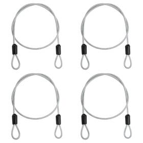 Uxcell 679209282199 4pcs 2 Ft X 1/8 Inch 3mm Security Cable Braided Stainless Steel Coated Transparent