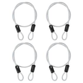 Uxcell 679209282250 4pcs 2 Ft X 3/16 Inch 4mm Security Cable Braided Stainless Steel Coated Transparent