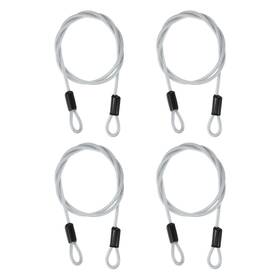 Uxcell 679209282311 4pcs 3 Ft X 3/16 Inch 5mm Security Cable Braided Stainless Steel Coated Transparent