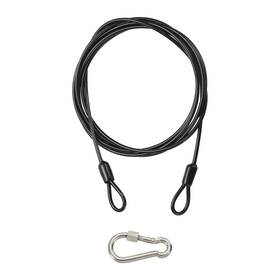 Uxcell 679209282335 8 Ft X 1/8 Inch 3mm Security Cable Braided Stainless Steel Coated Black