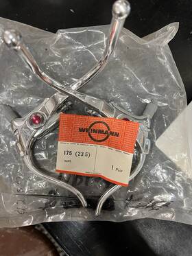 175-23.5 Weinmann Nos Vintage Non Aero Drop Bar Brake Levers With Safety Qr Barrel Adjust