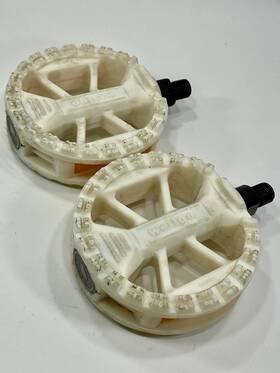 Lu-870 Wellgo 1987 White Lollipop Pedals 1/2 Inch Vintage Bmx Old School Round Gt Dyno Cw