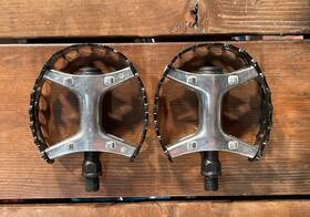 Vp-74 Wellgo Vintage Nos Old School Bmx Black 1/2 Inch Bear-trap Pedals Mint C Pics