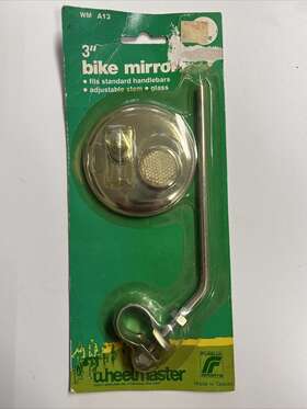 Wheelmaster 072774091348 Vintage 3 Inch Chrome Bike Mirror With Reflector New Brand