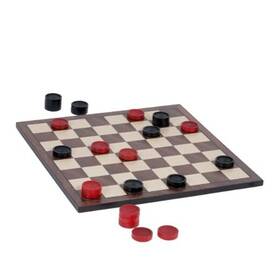 Wood Expressions Inc. 181312 Old School Red And Black Wooden Checkers Set -12 Inch