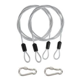 Zaplyte 679209281857 2pcs 3 Ft X 1/8 Inch 3mm Security Cable Braided Stainless Steel Coated Transparent