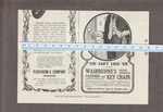 1902 Washburne's Key Ring/chain Mag. Ad Stereo Simplex Camera Thomsen/buffalo Ny. Fixed Price $14.95.