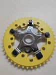 1980S Addicks Yellow 44T Sprocket Chainring Spider & Og Hardware Pat Os Bmx. Fixed Price $164.95.