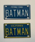 Vintage Batman Pedal Car & California Mini License Plates - Mint. Fixed Price $60.00.
