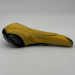 Vintage Selle Italia Tri Matic 2 Yellow Leather Genuine Gel Saddle Bike Seat. Fixed Price $199.99.
