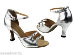 With Tags 1620 Silver Leather Ballroom Salsa Mambo Latin Dance Shoes Heel 3 Size. Fixed Price $18.83.