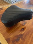 Vintage Black Troxel Bicycle Seat With Springs, Made Moscow Tennessee Usa. Fixed Price $80.00.