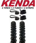 2PAK Kenda Alpha Bite K831 26X2.10 Mountain Bike Tires & Tubes Rim Strips Kit. Fixed Price $44.50.