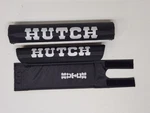 Old School Bmx - Hutch Style Pad Set Black With Silver Lettering. Fixed Price $54.95.