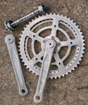 Vintage Nervar Crankset Square Taper Bottom Bracket French Thread Stronglight. Fixed Price $127.49.