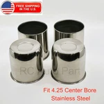 4X 4.25" Stainless Steel Push Thru Center Caps Closed Open For Truck/trailer. Fixed Price $49.89.