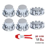 Jesonn Chromed Abs Plastic Hubcaps Front And Rear Wheel Axle Cover Set Flat Top. Fixed Price $219.37.