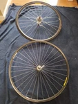 Campagnolo Omega Strada Hardox Clincher Rims Shimano 600 Hubs 32 Spoke Skewers. Fixed Price $163.00.