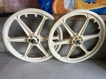 Vintage Skyway O.e. Old School Bmx Mag Tuff Wheels - Set 20 White 6 Spoke Usa. Fixed Price $129.99.