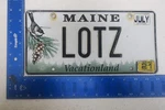 Maine License Plate Tag Vanity Lots German Surname Last Lotz #1. Fixed Price $38.00.