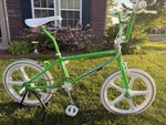 Mongoose FS-1 Bmx Freestyle 50TH Anniversary Edition Reissue Bike Green 20". Fixed Price $900.00.