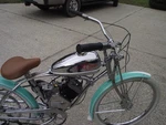 Whizzer On Schwinn Frame. Fixed Price $4300.00.