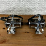 Vintage Kkt Japan Quill Road Pedals Christophe Toe Clip Adjustable Leather Strap. Fixed Price $32.97.