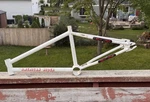 Oldschool 80S American Rider Bmx Frame Og White Columbia Huffy Schwinn Mongoose. Fixed Price $75.00.