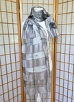 Blue Pacific 100% Silk Scarf Light Gray/sheer Combo Wispy Fringe Wrap Accessory. Fixed Price $39.90.