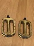 Vintage 1980S Sr MP-464 Custom Pedals 9/16 School Bmx Japan Gold Sakae 3PC. Fixed Price $84.99.